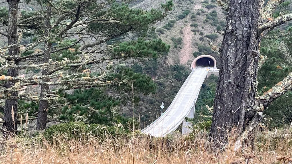 Devil’s Slide Tunnel entrance in Pacifica along the San Mateo County coast