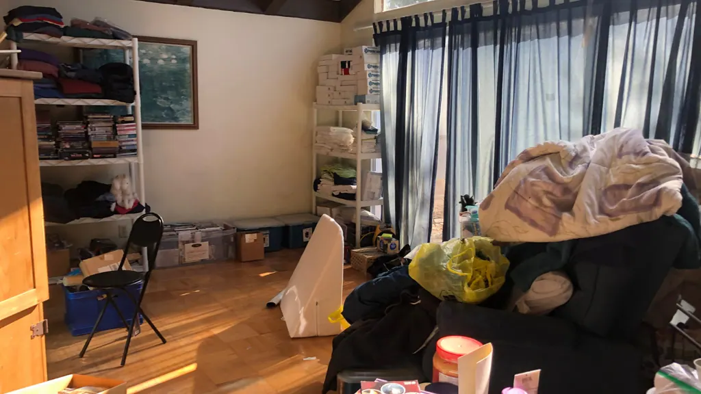 Inherited house interior before cleanout Pacifica California