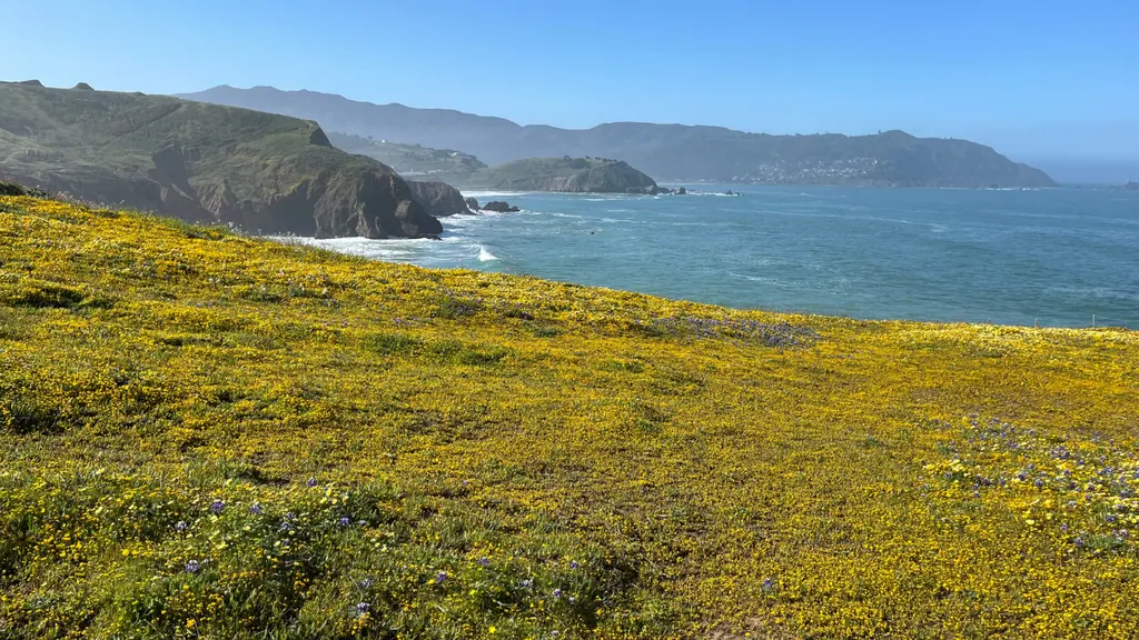 Mori Point coastal landscape in Pacifica, San Mateo County, California