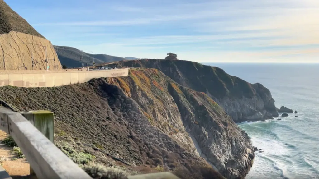Pacifica coastline and coastal cliffs at Devil’s Slide in San Mateo County California