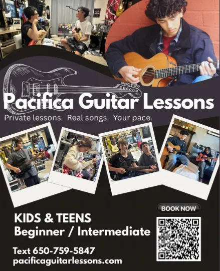 Pacifica Guitar Lessons for kids and teens with beginner and intermediate private guitar lessons
