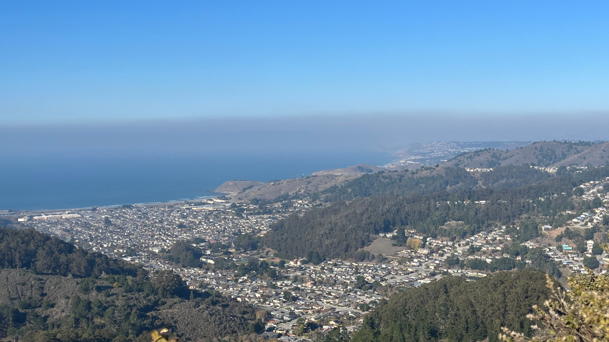 Linda Mar neighborhood and coastline in Pacifica, San Mateo County, California